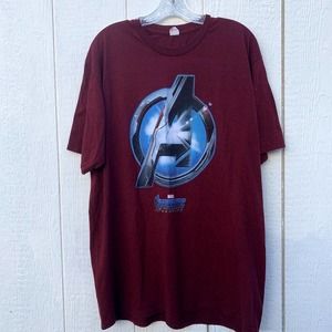Avengers mavel red t-shirt comic con disney size men's 2XL
